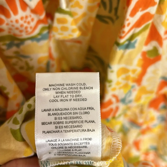 Bloomingdale’s Velvet Cottagecore Buttery Yellow All Over Floral Print Sun Dress - Picture 10 of 11